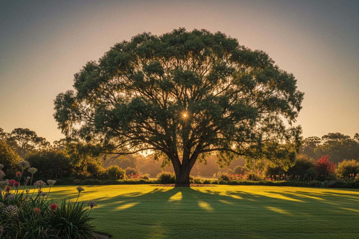 Tree pruning work in an Australian suburban garden